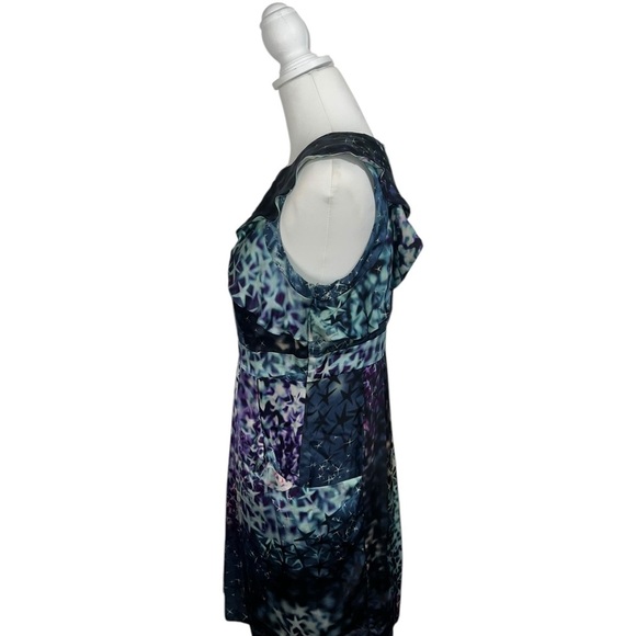 Leifsdottir Anthropologie Supernova Star Tie Dye Galaxy Silk Ruffle Pocket Dress - Picture 7 of 11